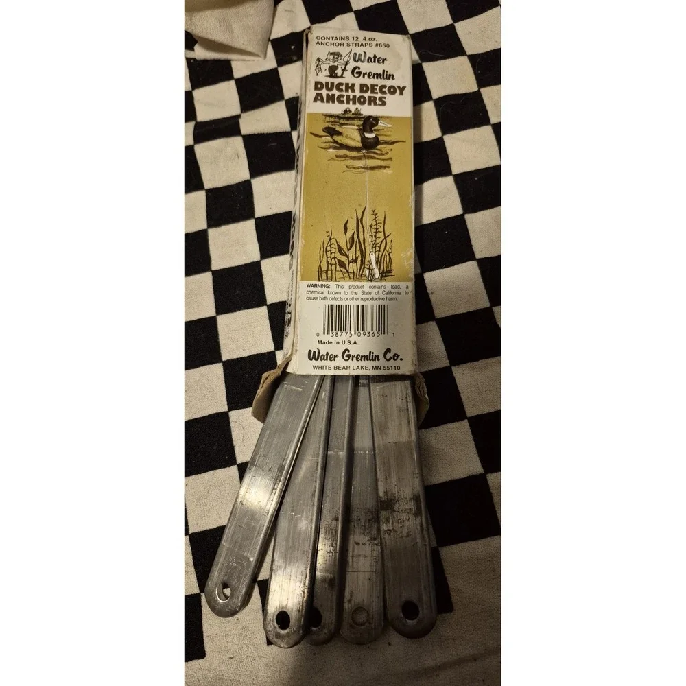 Water Gremlin Duck Decoy Anchors Lead Straps – 5pc Vintage